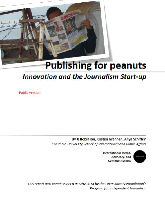 Publishing for peanuts: Innovation and the journalism start-up